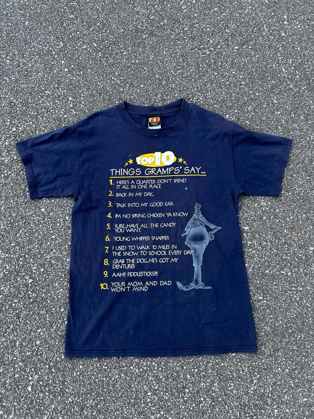 Vintage 90s TSI Top 10 Things Gramps' Say Graphic T-Shirt Size Medium